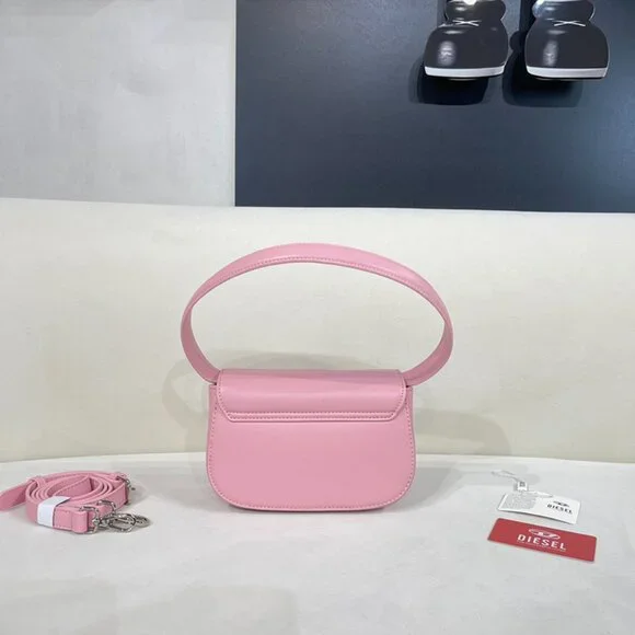 Diesel Pink Simple Brand Logo Shoulder Bag - Picture 2 of 9